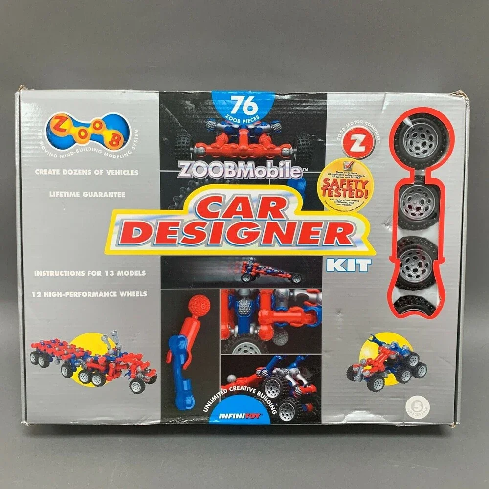 Infinitoy Zoobmobile Car Designer Create Dozens of Vehicles 76 Zoob Pieces - New